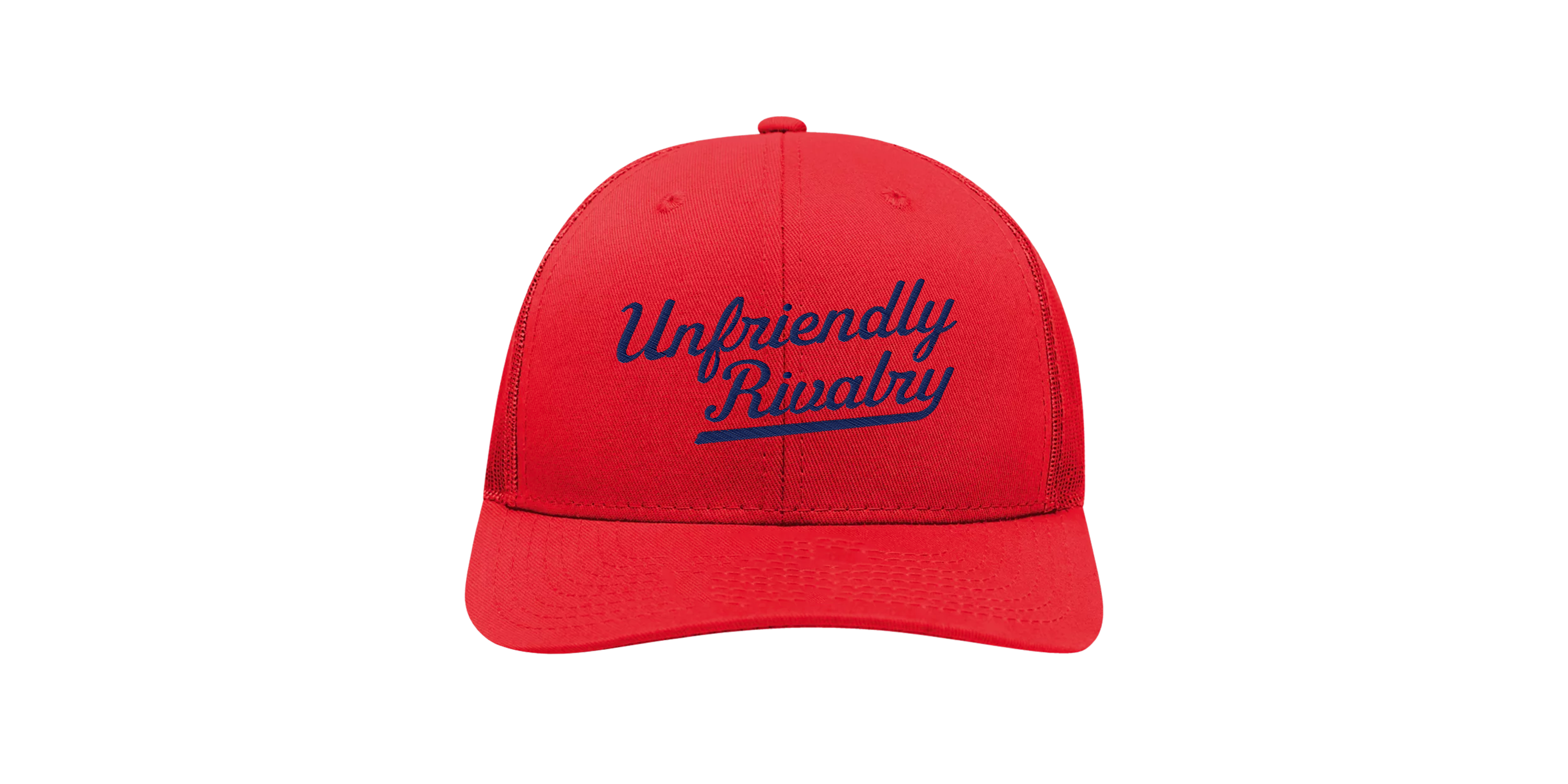 Blue on Red UR Snapback Structured Trucker Hat