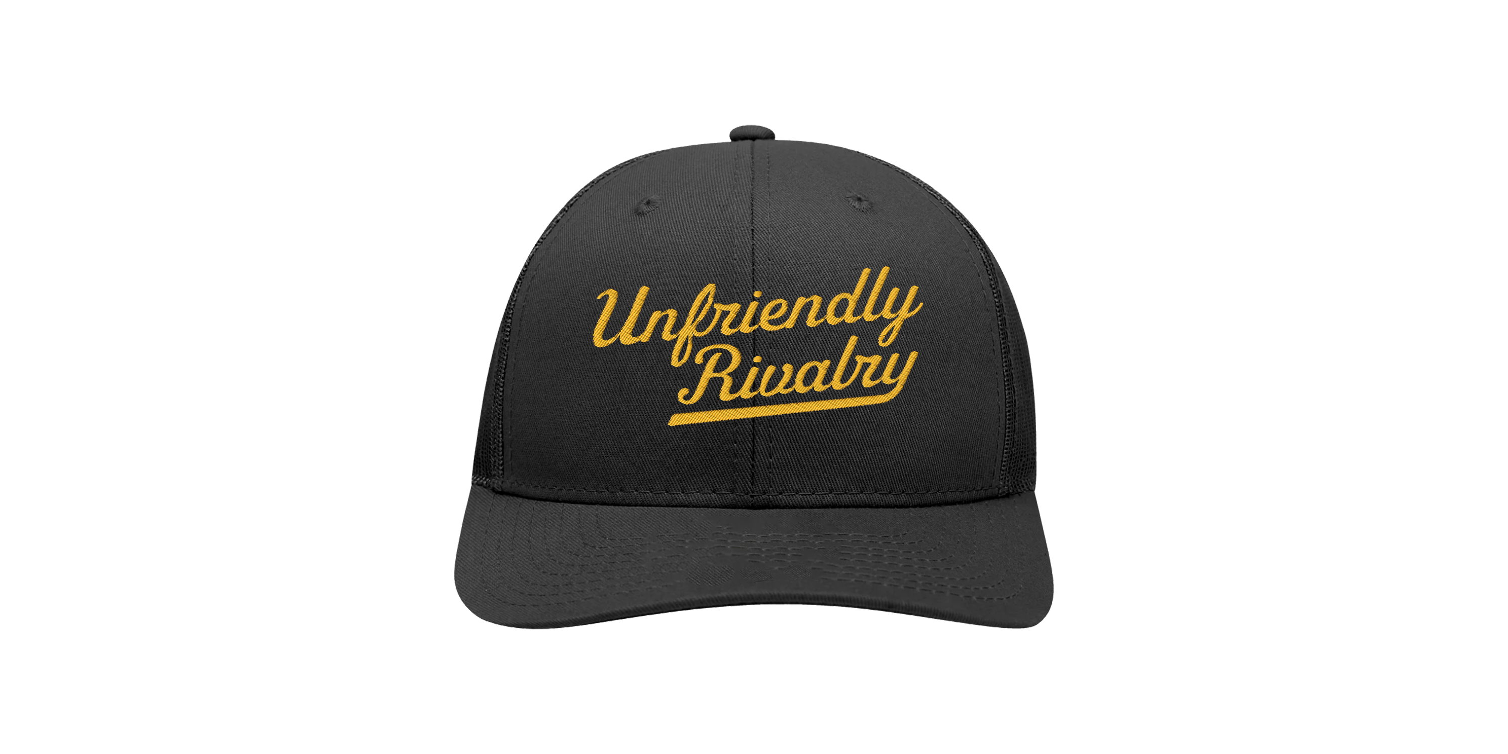 Yellow on Black UR Snapback Structured Trucker Hat