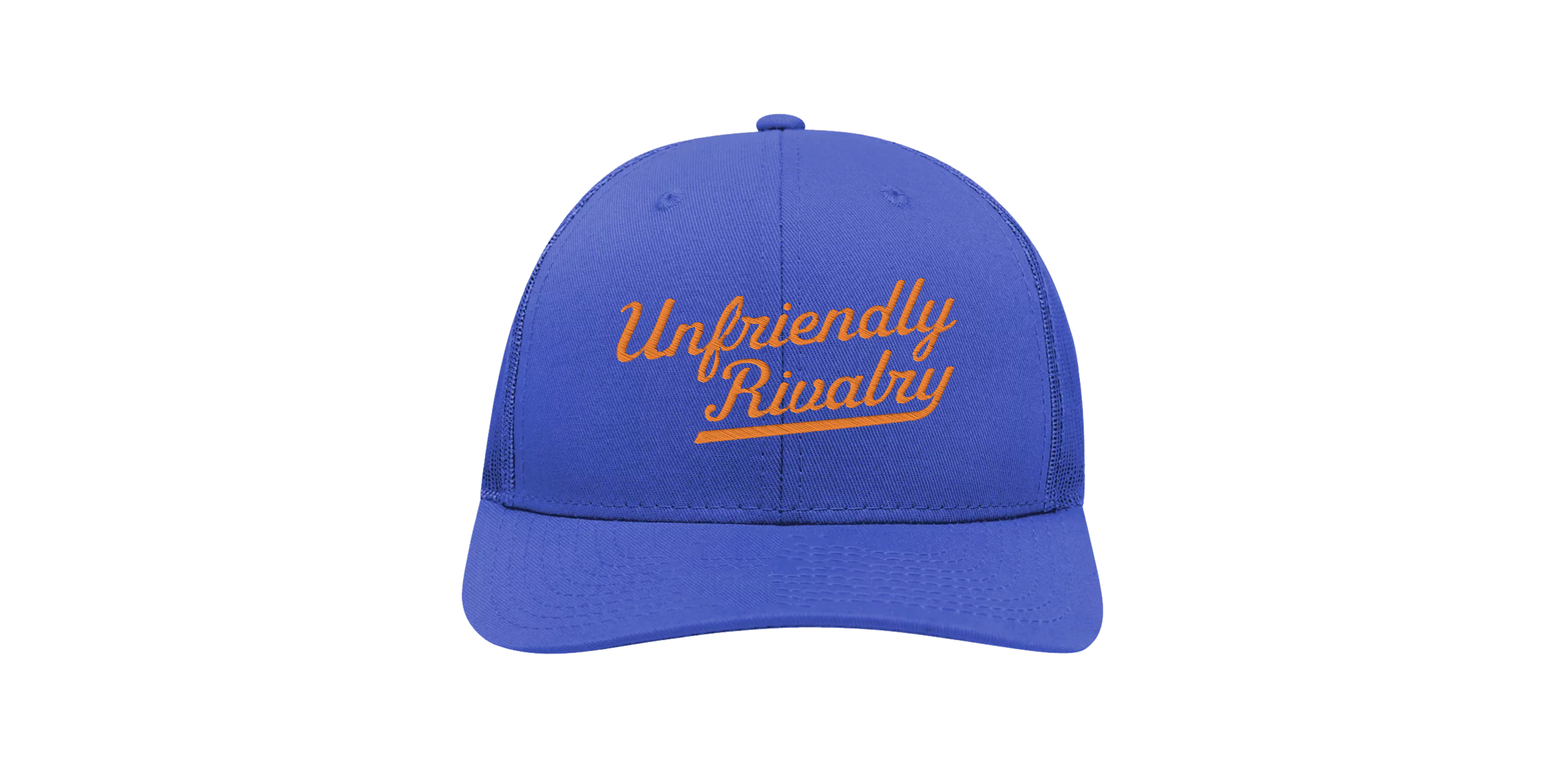 Orange on Blue UR Snapback Structured Trucker Hat