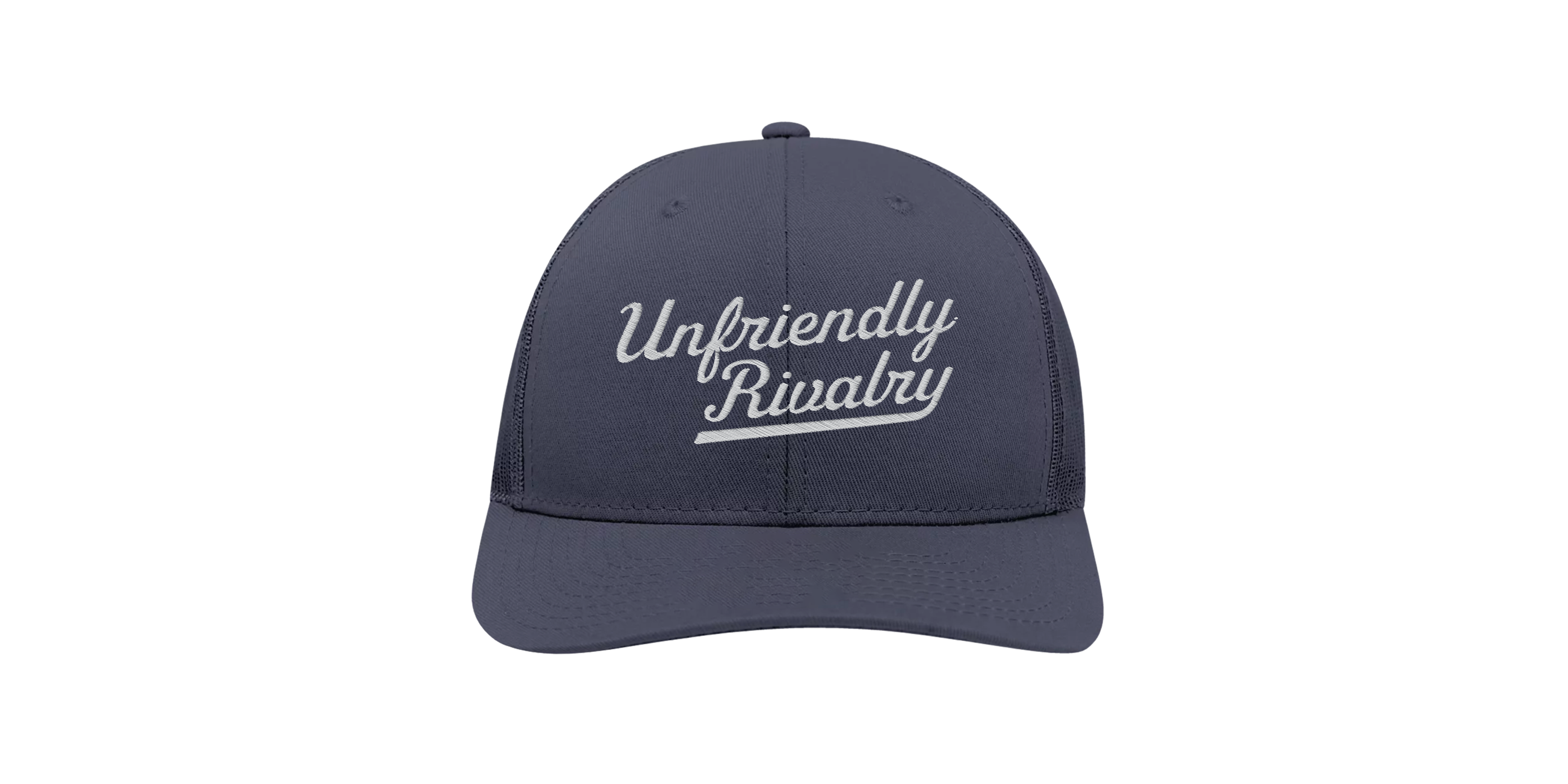 Silver on Navy UR Snapback Structured Trucker Hat