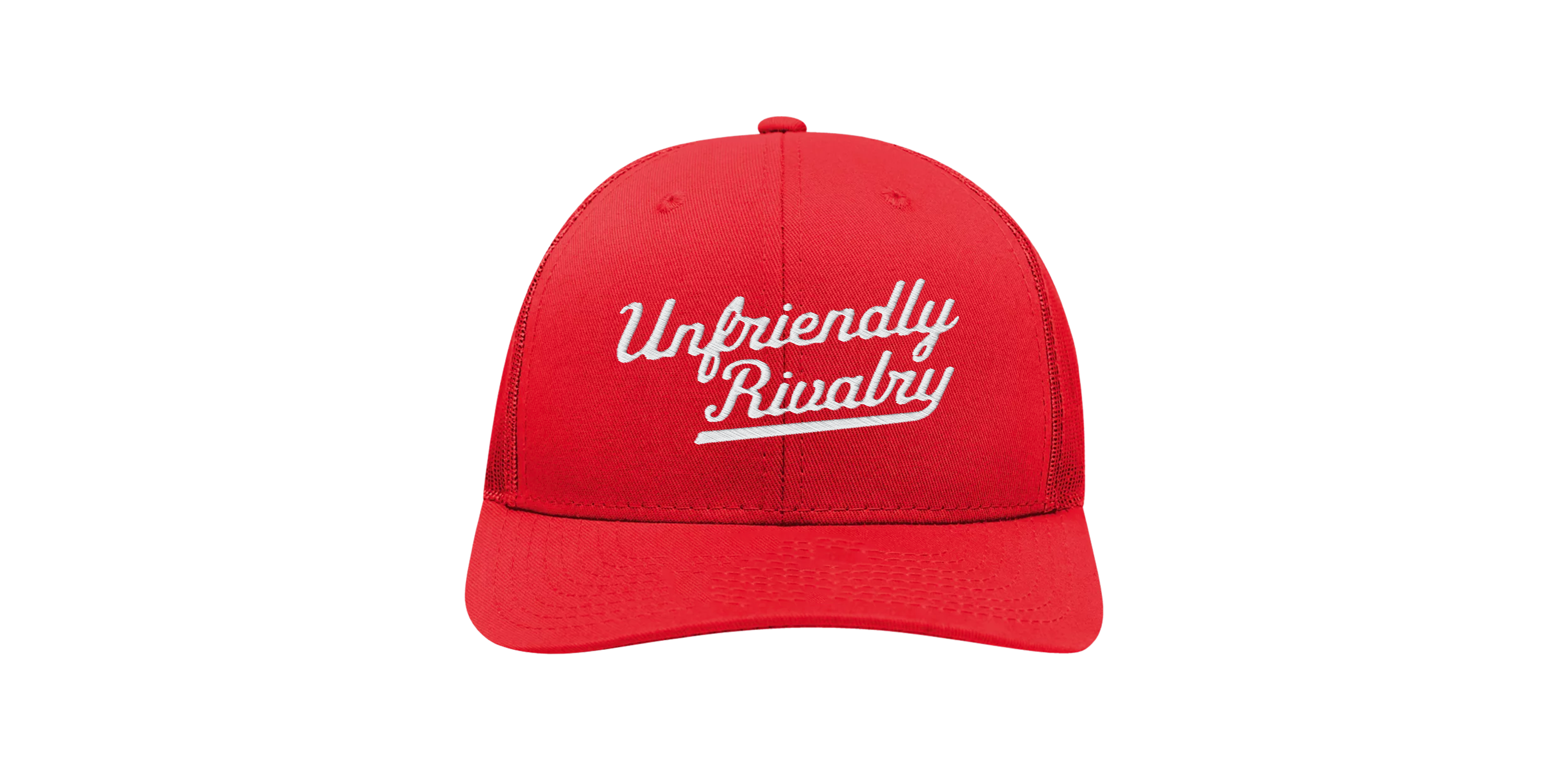 White on Red UR Snapback Structured Trucker Hat