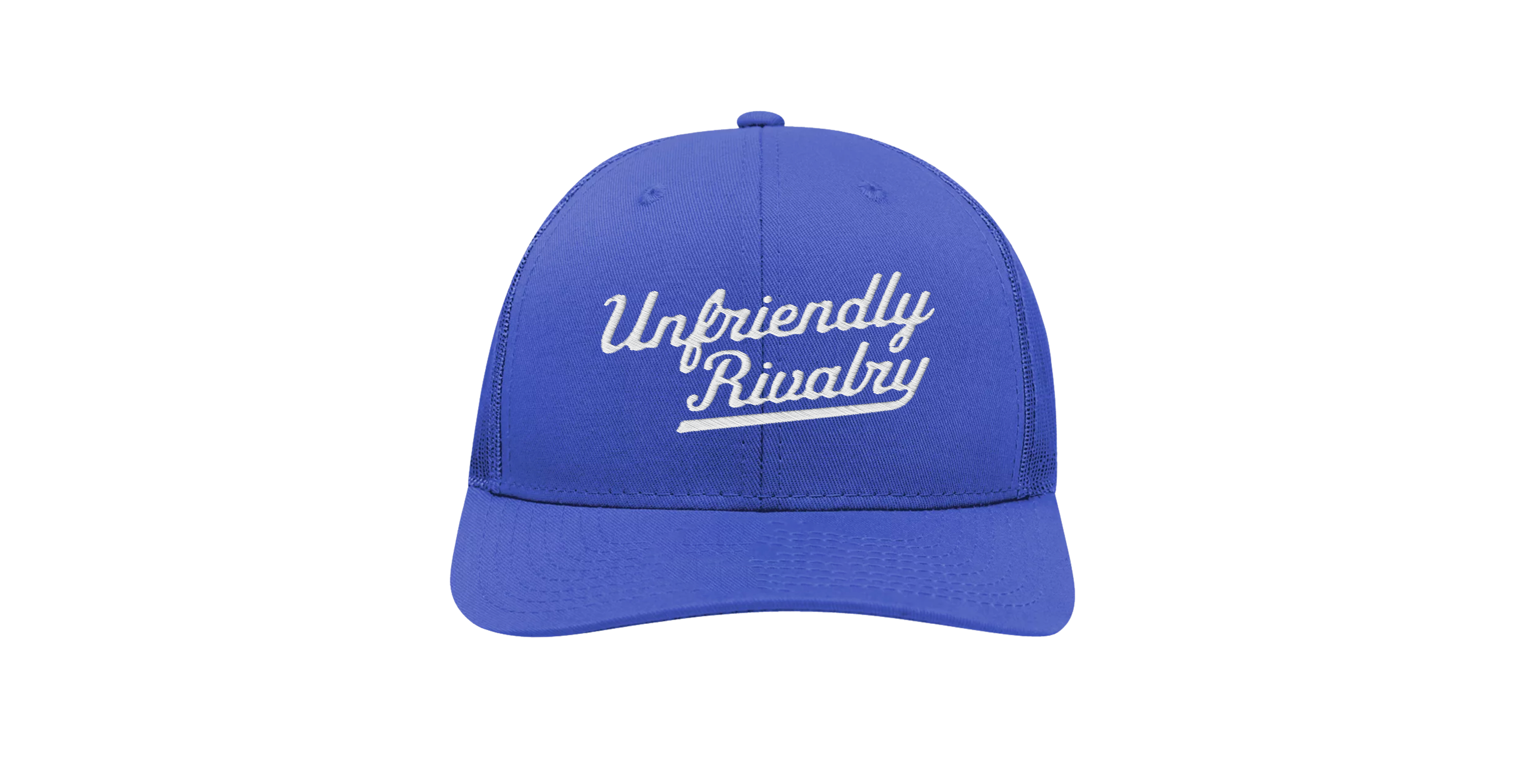 White on Blue UR Snapback Structured Trucker Hat