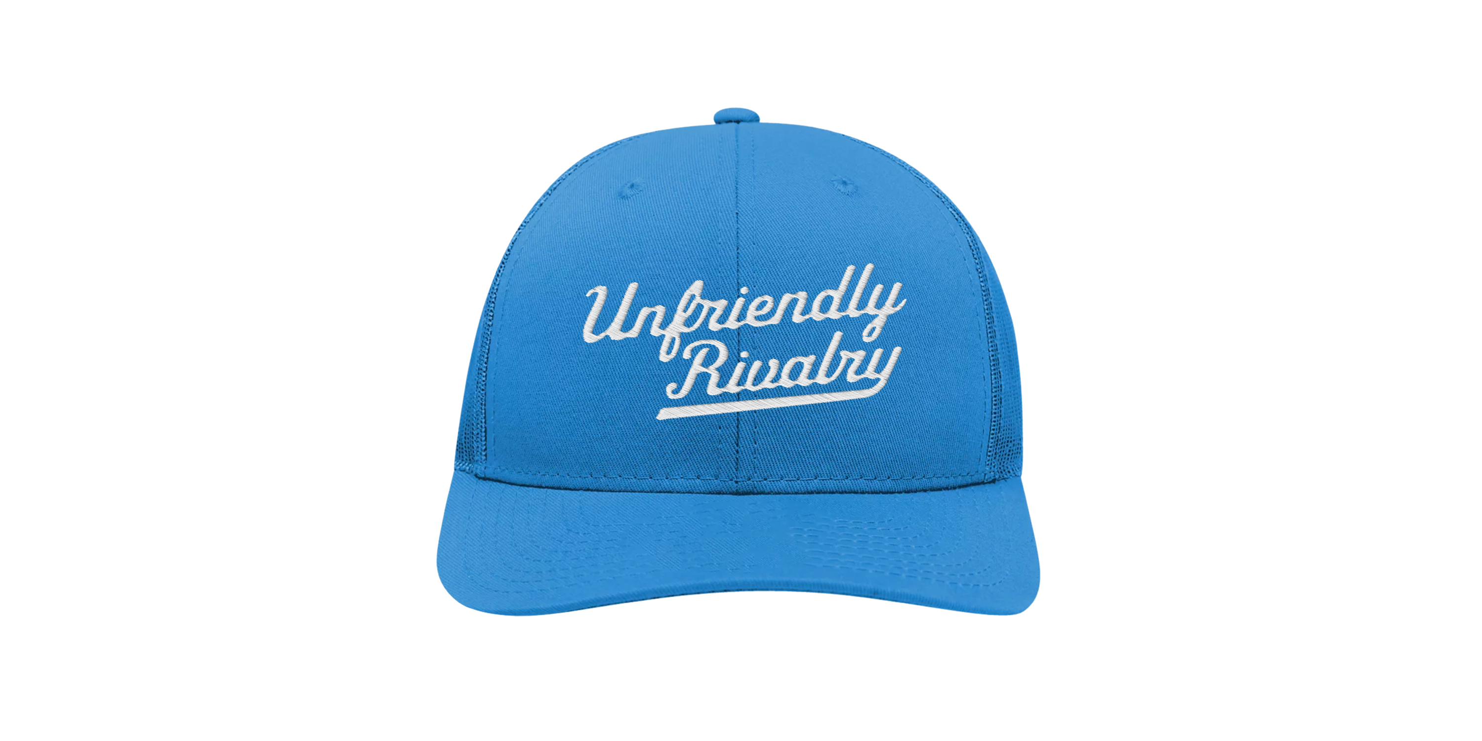 White on Sky Blue UR Snapback Structured Trucker Hat