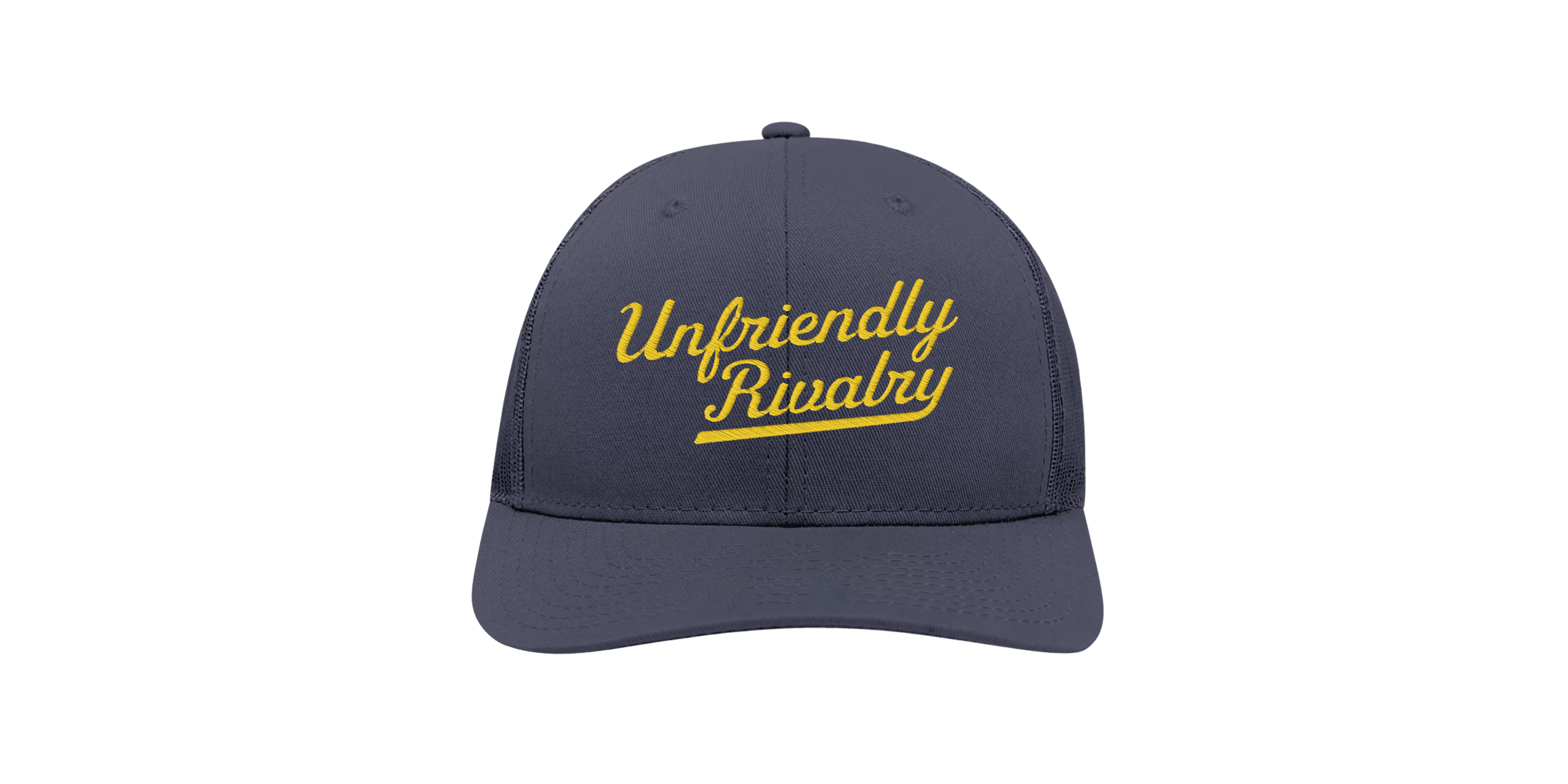 Yellow on Navy UR Snapback Structured Trucker Hat